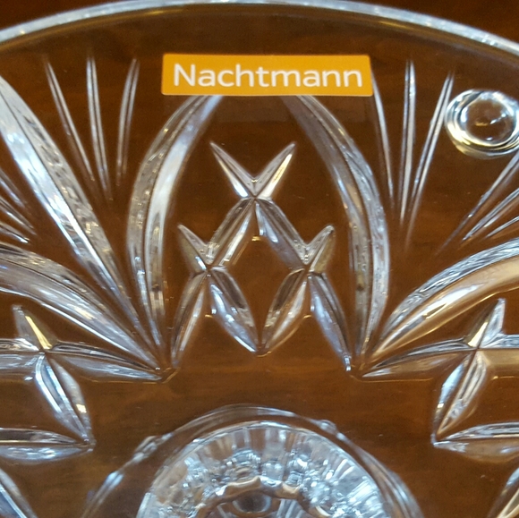 *SOLD* NACHTMANN CRYSTAL TART PLATE ON PEDESTAL - Picture 3 of 6